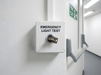 Naklejka premium emergency light test key switch | fire exit door security hardware | commercial building safety inspection equipment | building maintenance protocols