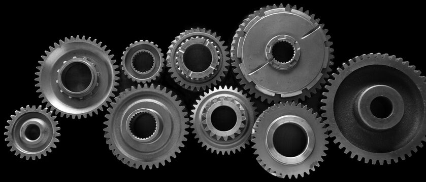 Assorted steel cogs