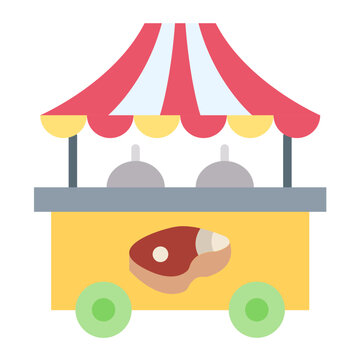 Meat Stall Vector Design Icon Style