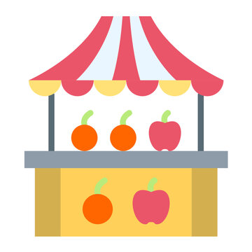 Fruit Stall Vector Design Icon Style