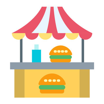 Burger Cart Vector Design Icon Style