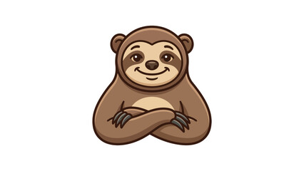 Obraz premium Cute cartoon sloth smiling face.