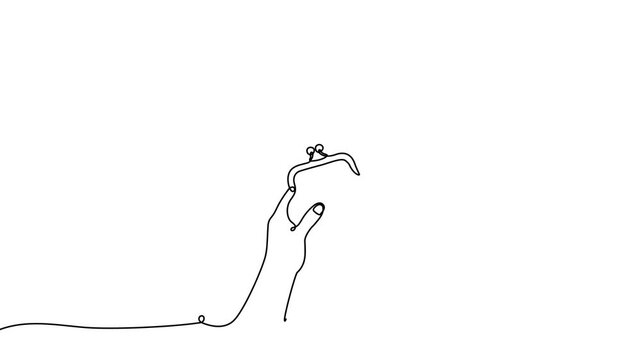 Hand-drawn continuous line illustration depicting wallet with credit cards, emphasizing secure digital payment methods and contemporary financial solutions