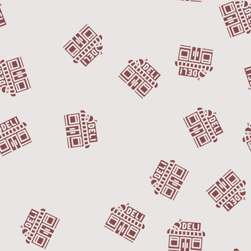 deli street cafe glyph vector seamless pattern. deli street cafe thin illustration