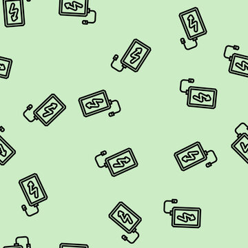 portable charging option line seamless pattern portable charging option thin line illustration