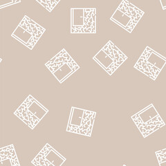 Obraz premium green plant wall design interior line seamless pattern green plant wall design interior thin line illustration
