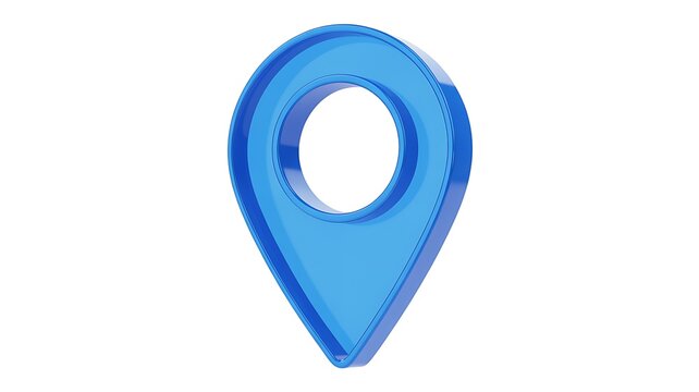 Blue 3d map location pin icon