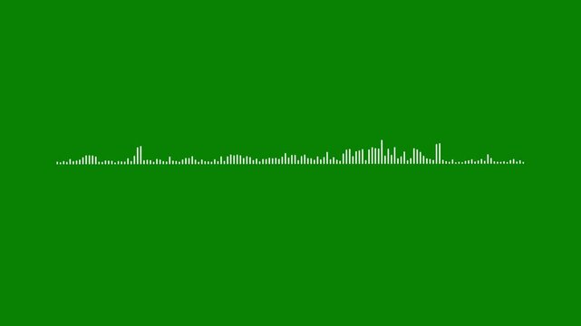 4k seamless audio spectrum wave bar level indicator on chroma key green screen background for video editing elements