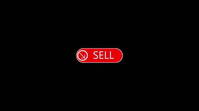 Red sell button with loading spinner a rectangular labeled featuring a small animation in a digital interface style interface business commerce trade web interface business commerce trade web