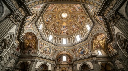 Fototapeta premium Interior View of the Magnificent Dome of Florence Cathedral.