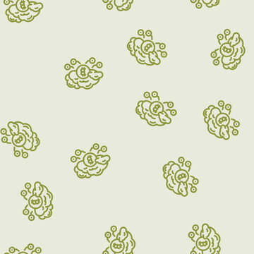 cloud cryptocurrency mining line seamless pattern cloud cryptocurrency mining thin line illustration
