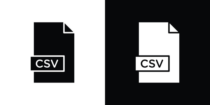 Download CSV file icon line graphic group. EPS10