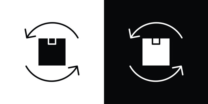 Easy returns icon line graphic group. EPS10
