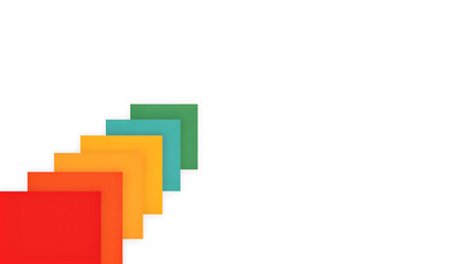 Obraz premium Colorful square paper sheets stacked in a row creating a vibrant gradient rainbow pattern