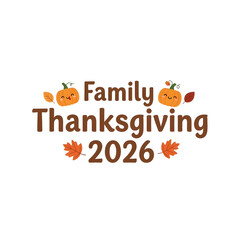Fototapeta premium Festive Thanksgiving Typography isolated on transparent background