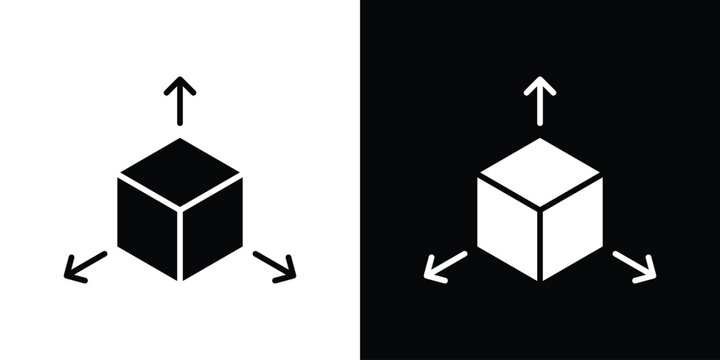 3D modeling icon thin line pictogram bundle