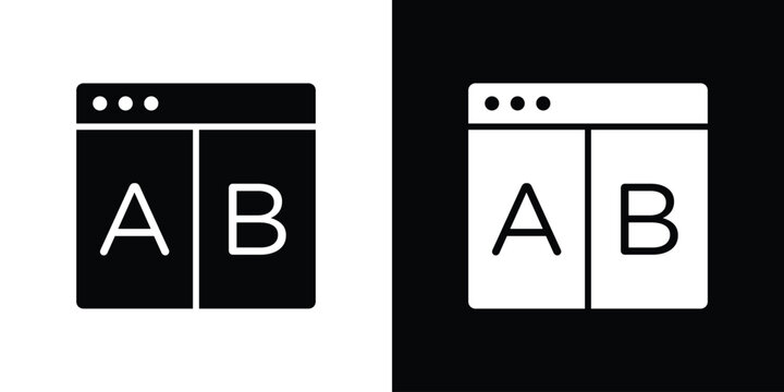 A B testing icon thin line pictogram bundle