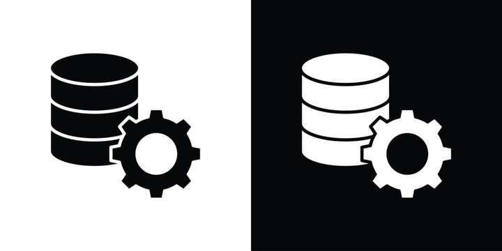 Data management icon thin line pictogram bundle