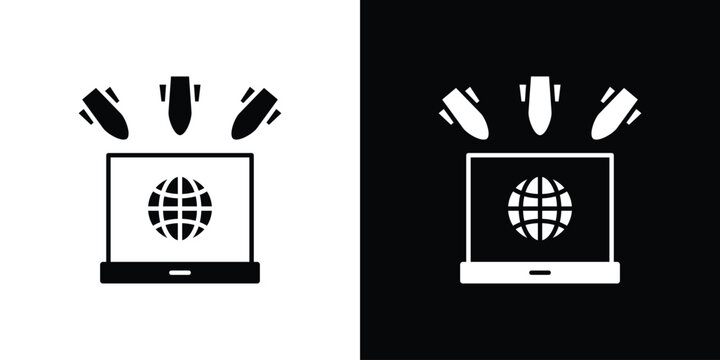 Ddos icon thin line pictogram bundle