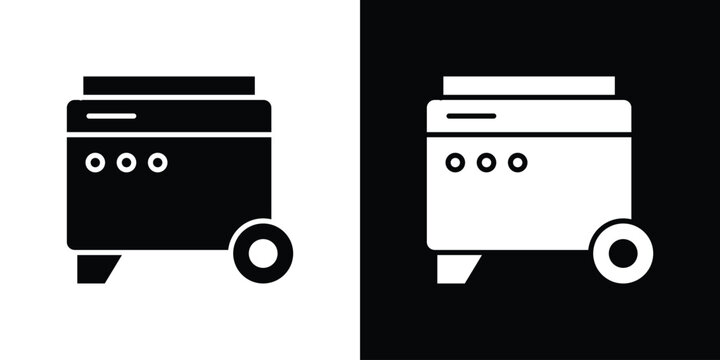 Electric generator icon thin line pictogram bundle