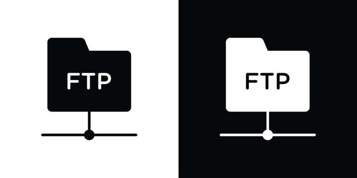 FTP icon thin line pictogram bundle