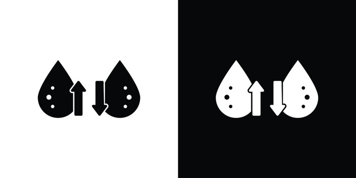Low and high cholesterol icon thin line pictogram bundle