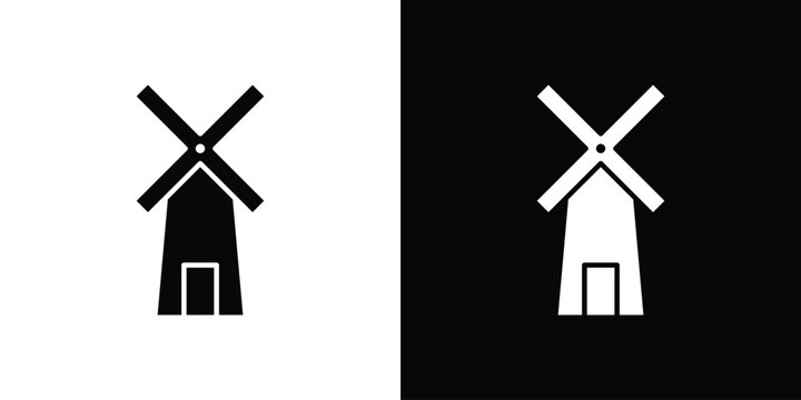 Mill icon thin line pictogram bundle