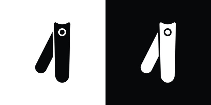 Nail clippers icon thin line pictogram bundle