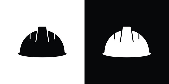 Safety helmet icon thin line pictogram bundle