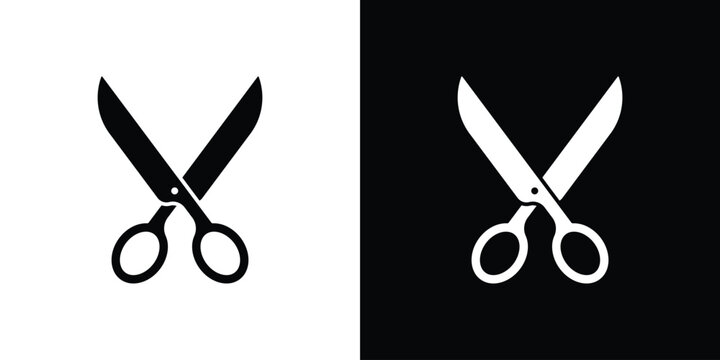 Scissors icon thin line pictogram bundle