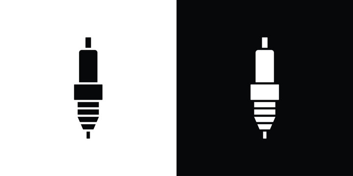 Spark plug icon thin line pictogram bundle