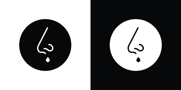 Stuffy nose icon thin line pictogram bundle