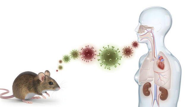Hantavirus transmission from rats to humans is airborne, demonstrating the spread of a zoonotic RNA pathogen, triggering respiratory distress & severe bleeding complication in humans such as pneumonia