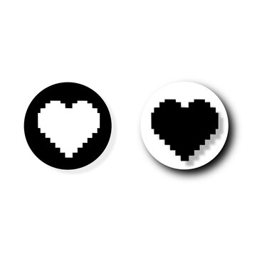 Pixel Heart Filled Love Icon