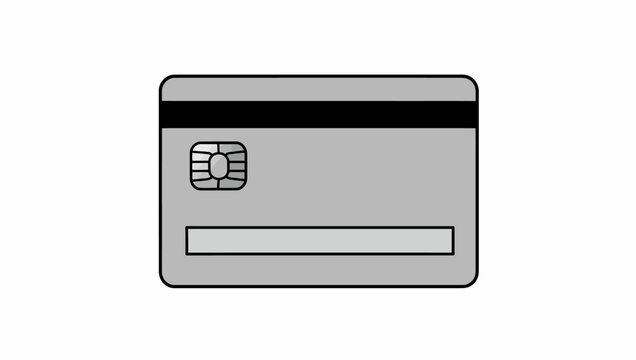 Grey Credit Card With Chip Isolated.