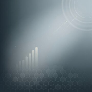 Visual representation of business growth and strategic objectives with an upward trending bar chart and target