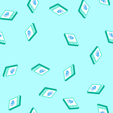 audio file format document isometric seamless pattern. audio file format document sign illustration