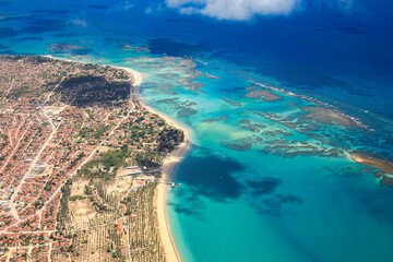 Vista aérea do litoral de Tamandaré, Pernambuco, Brasil © Flavio