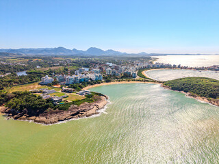 Aerial View of Paradise Beach and Coastal Nova Guarapari © tiagomontes