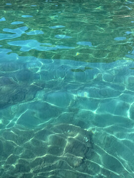 Calm sea blue clear water vertical 