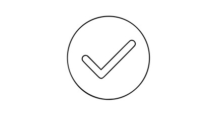 Naklejka premium Checkmark Option Button Vector Icon - Clean Minimalist Line Art Illustration of Selected State UI Control with Check Mark Symbol for User Interface, Forms, and Selection Design Elements