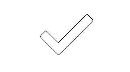 Bold checkmark vector icon illustration with hand-traced line design, minimalist approved status symbol perfect for confirmation and verification graphics, scalable design for any modern visual © MD