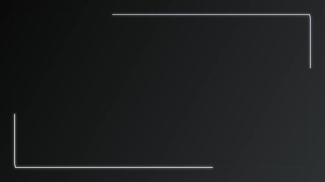 Minimalist Futuristic HUD Frame Overlay Background with Glowing White Neon Borders on Dark Surface