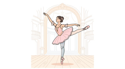 Ballerina performing elegant dance in theatre © Pergi
