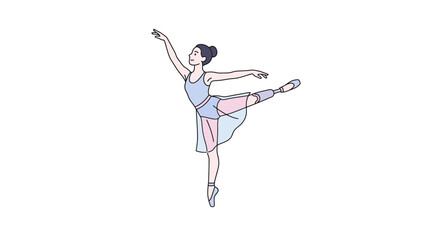 Ballet dancer in graceful pose, artistic sketch © Pergi