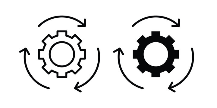 Implementation icon simple drawings set