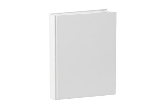 Blank white book cover mockup isolated on transparent background