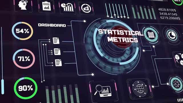 Quantitative analysis system evaluating precise statistical metrics values along with modern corporate network interfaces