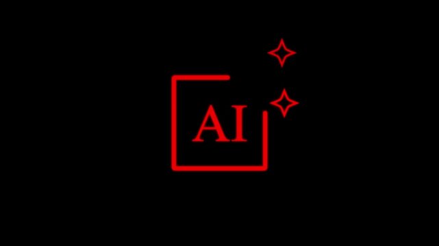 A clean and modern AI design icon featuring a glowing shine e.4kffect. Ideal for representing digital creativity, graphic design tools, software interfaces, branding 