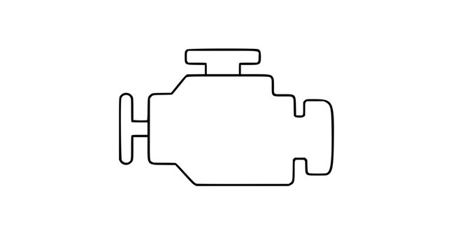 Check Engine Warning Light Vector Icon &ndash; Clean Minimalist Line Art Illustration Featuring Automotive Dashboard Symbols, Vehicle Service Indicators, Car Diagnostic Systems, and Maintenance Graphics